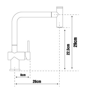 kich thuoc voi rua carysil g 2485 - Vòi rửa Argo G-2485 màu Snova