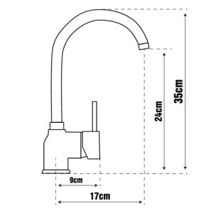 kich thuoc voi rua carysil g 2521 1 - Vòi rửa Argo G-2521 màu Champagne