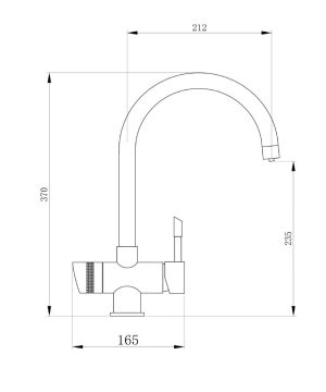 kich thuoc voi rua konox ket hop ro trim water - Vòi rửa Konox RO Trim-Water