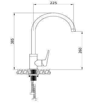 kich thuoc voi rua konox kn1201 - Vòi rửa Konox KN1201