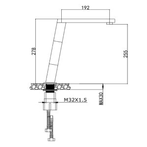 kich thuoc voi rua konox kn12092 - Vòi rửa Konox KN1209