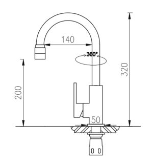 kich thuoc voi rua roslerer rl 907 - Vòi rửa Roslerer RL-907