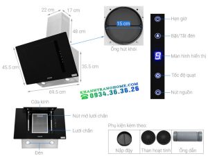 kocher k 2080v note - Máy hút mùi Kocher K-2080V-70