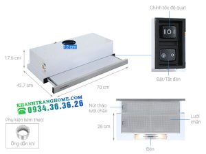 kocher k 6270 note 1 - Máy hút mùi Kocher K-6270