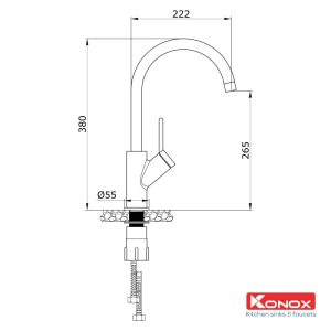 konox ban ve voi rua bat granite series modo 1 800x800 5 - VÒI RỬA BÁT KONOX MODO BLACK