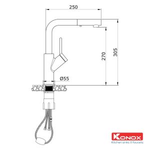 konox ban ve voi rua bat rut day granite series artan 800x800 1 1 - VÒI RỬA BÁT KONOX RÚT DÂY ARTAN NICKEL