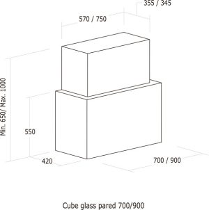 Máy hút mùi Nodor Cube Glass WH 900