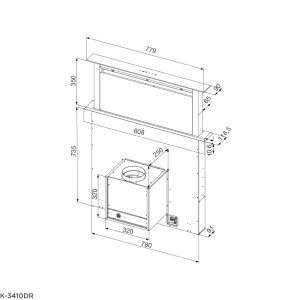 Máy hút mùi âm kệ Malloca K-3410DR
