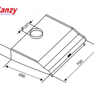 may hut mui bep 7 tac canzy cz 70wy van go 1569384419 0 - Máy hút mùi bếp 7 tấc Canzy CZ-70WY Vân Gỗ