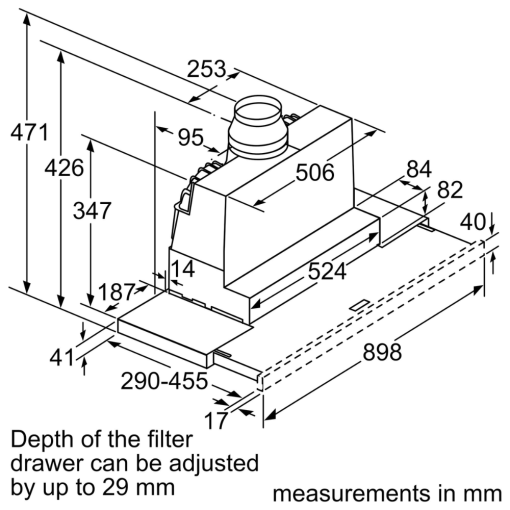 may hut mui bosch dfs097a51b 9 - Máy hút mùi Bosch DFS097A51B