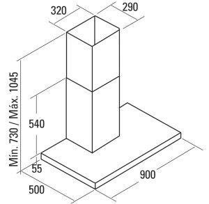 may hut mui dang gan ap tuong sygma 90 1 - Máy hút mùi Cata SYGMA VL3 900
