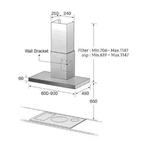 may hut mui samsung nk24c5070us ur - Máy hút mùi Samsung NK24C5070US/UR