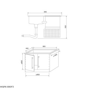 Máy rửa bát tích hợp Malloca WQP6-890F3