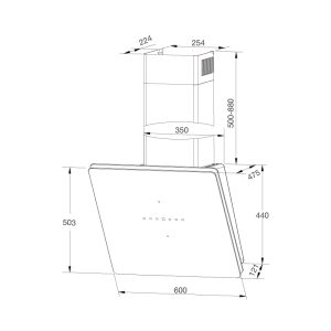 mc 60gt g - Máy hút khói khử mùi áp tường Malloca MC 60GT-G