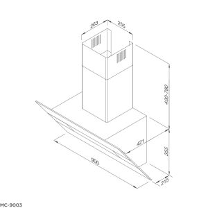 mc 9003 - Máy hút khói, khử mùi Malloca MC-9003
