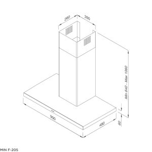 min f 205 - Máy hút khói, khử mùi Malloca MIN F-205