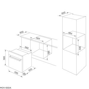 mov 65da 1 - Lò nướng Malloca MOV-65DA (kính đen)
