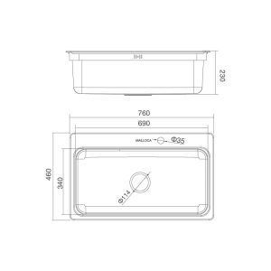 ms 1022d - Chậu rửa chén Malloca MS 1022D