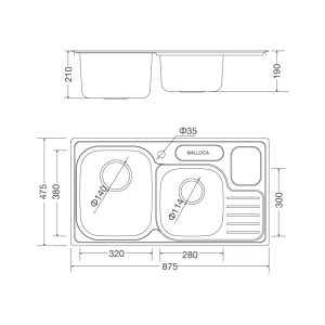 ms 1024 - Chậu rửa chén Malloca MS 1024