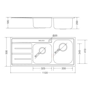 ms 1027l new - Chậu rửa chén Malloca MS 1027L NEW