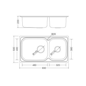 ms 2025 1 - Chậu rửa chén Malloca MS 2025