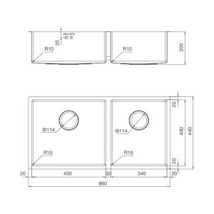 ms 6065 - Chậu rửa chén Malloca bán thủ công MS 6065
