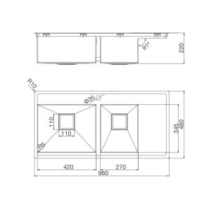ms 6305t - Chậu rửa chén Malloca MS 6305T