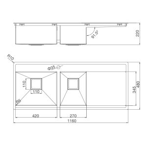 ms 6306t - Chậu rửa chén Malloca MS 6306T
