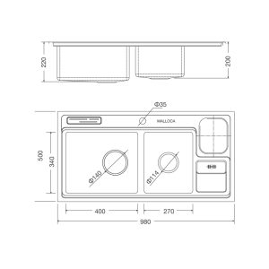 ms 8804 - Chậu rửa chén Malloca MS 8804