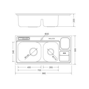 ms 8809 1 - Chậu rửa chén Malloca MS 8809