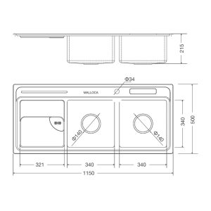 Chậu rửa Malloca MS 8816