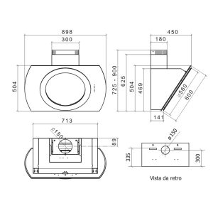 nima 90b 1 1 1 - Máy hút mùi treo tường DUDOFF NIMA 90W