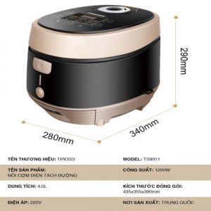 noi com dien tach duong cao tan tiross ts9911 1566554626 3 - Nồi cơm điện tách đường cao tần Tiross TS9911