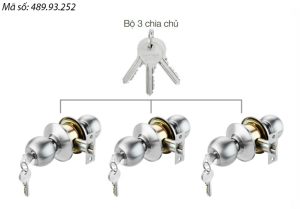 Bộ 3 khóa tròn và chìa chủ Häfele DIY 489.93.252