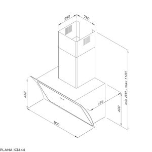 plana k3444 - Máy hút khói, khử mùi Malloca Plana K3444