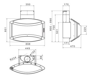 planet 90ss kt 1 1 - Máy hút mùi treo tường DUDOFF PLANET 90SS