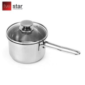 Quánh inox nắp kính 16cm Fivestar Q16-3DG