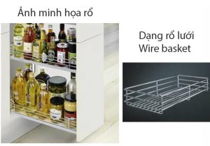 Rổ kéo 2 tầng dạng lưới Kessebohmer 400mm 545.53.009 mở trái