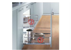 Rổ kéo để xoong nồi rộng Kessebohmer 500mm 540.24.185 gắn cánh tủ