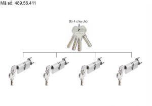Bộ 4 ruột khóa chìa chủ một cấp Hafele 489.56.411