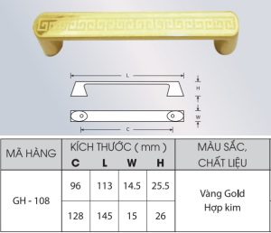 Tay nắm Grob GH108-96