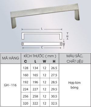 Tay nắm Grob GH116-128