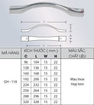 Tay nắm Grob GH118-224