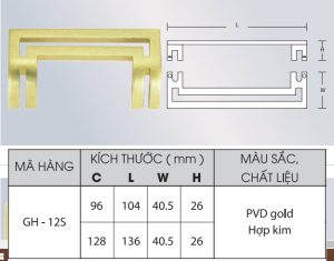 Tay nắm Grob GH12S-128