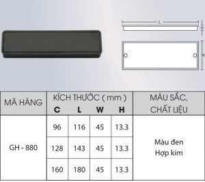 Tay nắm Grob GH880-160