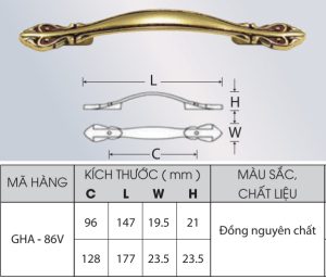 Tay nắm Grob GHA86V-96