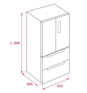 teka rfd 77820 gbk free standing fridge freezer french door - Tủ lạnh Teka RFD 77820 GBK
