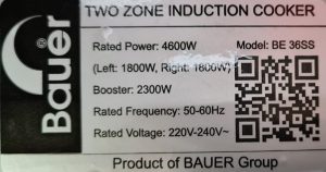 tem thong tin bep tu cao cap bauer be 36ss - Bếp từ Bauer BE-36SS