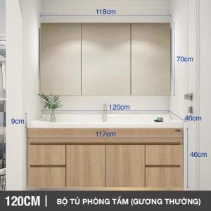 Bộ tủ phòng tắm thông minh Enic ST01 - 120cm Gương Thường
