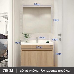Bộ tủ phòng tắm thông minh Enic ST01 - 70cm Gương Thường